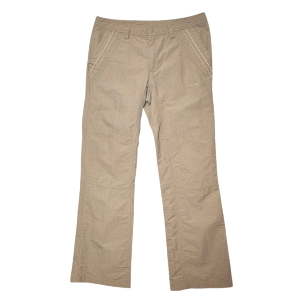 North Face Pants Quick Dry Stitch Detail Pockets Wide Leg Hiking Tan Brown sz 12